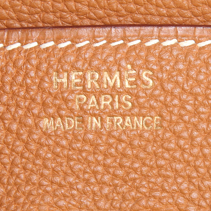 Sac à main Hermes Birkin 35 cm en cuir togo gold - Detail D3