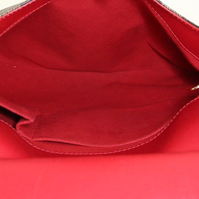 Sac bandoulière Louis Vuitton Musette en toile damier marron et cuir marron - Detail D2