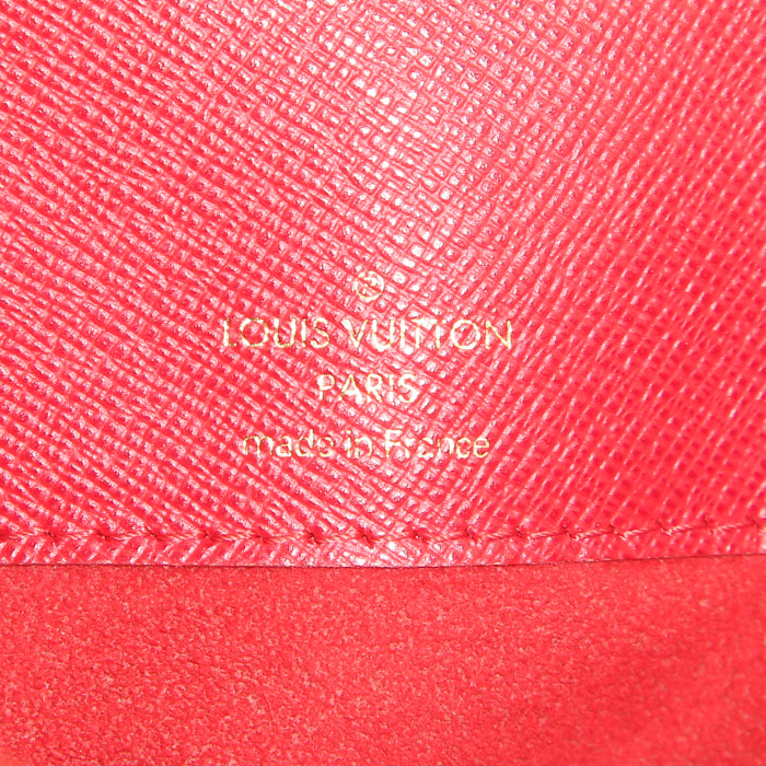 Borsa a tracolla Louis Vuitton Musette in tela a scacchi marrone e pelle marrone - Detail D3