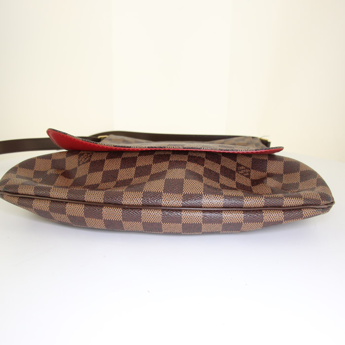 Louis Vuitton Musette shoulder bag in brown damier canvas and brown leather - Detail D4