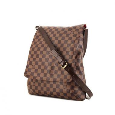 Bolso bandolera Louis Vuitton Musette en lona a cuadros marrón y cuero marrón