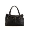 Fendi Linda small model handbag in black grained leather - 360 thumbnail