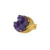 Vintage 1970's ring in yellow gold and amethyst - 00pp thumbnail