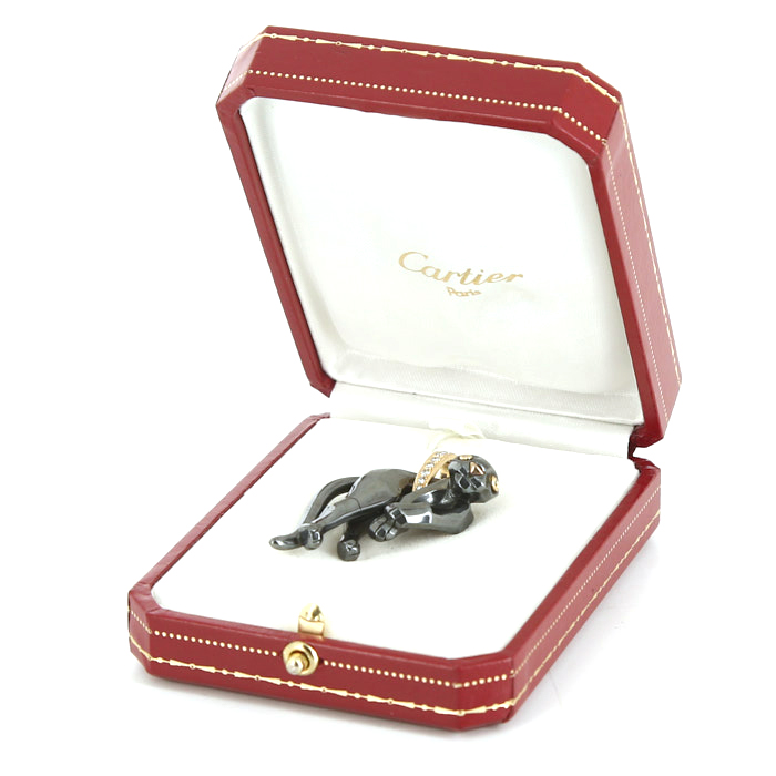 Cartier Panthère pendant in yellow gold,  silver and diamonds - Detail D2