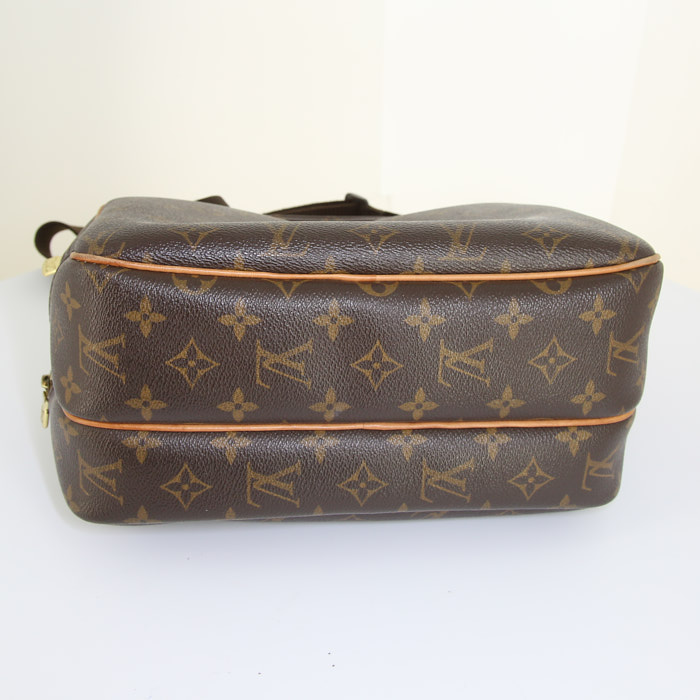 Bolso bandolera Louis Vuitton Reporter en lona Monogram y cuero natural - Detail D5