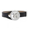 Van Cleef & Arpels Boutonnière bracelet in white gold,  diamonds and leather - 00pp thumbnail