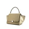 Celine Trapeze large model handbag in taupe leather and taupe suede - 00pp thumbnail