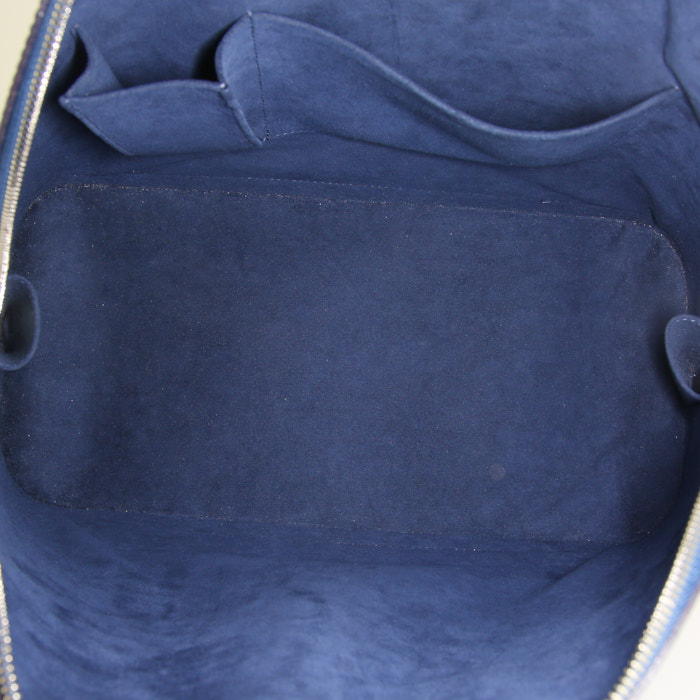 Borsa Louis Vuitton Alma modello grande in pelle Epi blu - Detail D2