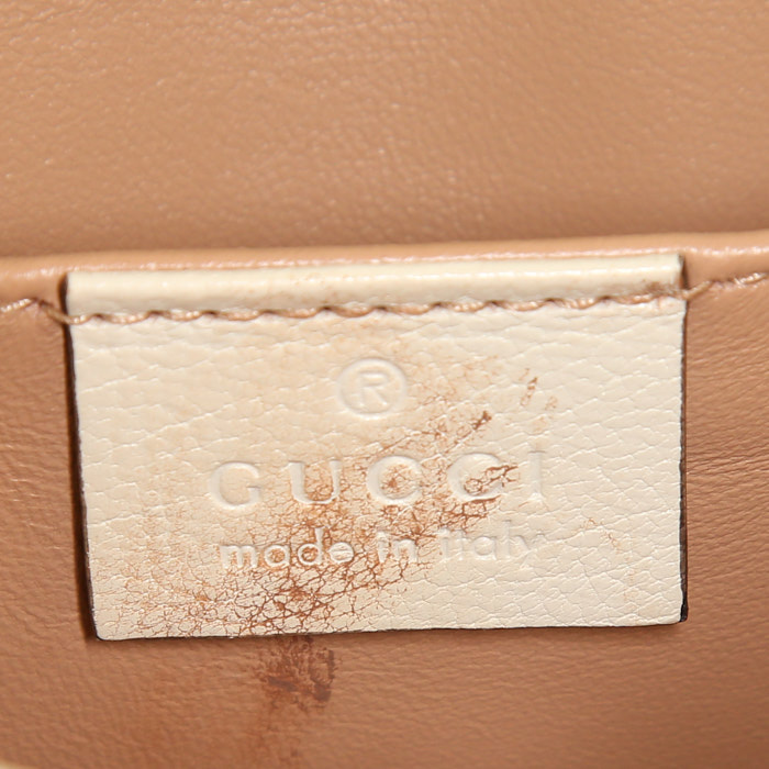 Sac à main Gucci Bamboo en cuir blanc - Detail D4