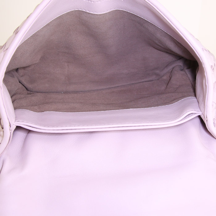 Sac à main Bottega Veneta Olimpia petit modèle en cuir intrecciato rose-pale - Detail D3