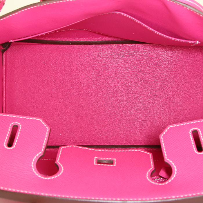 Borsa Hermes Birkin 30 cm in pelle Epsom Rose Tyrien - Detail D2