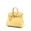 Sac à main Hermes Birkin 25 cm en cuir Swift Jaune Poussin - 00pp thumbnail