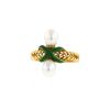 Vintage Art Nouveau ring in yellow gold,  pearls and enamel - 00pp thumbnail