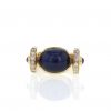 Vintage 1990's ring in yellow gold,  sapphire and ruby - 360 thumbnail