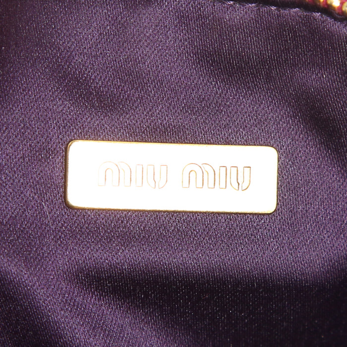 Pochette Miu Miu Matelassé in pelle trapuntata rosa - Detail D3