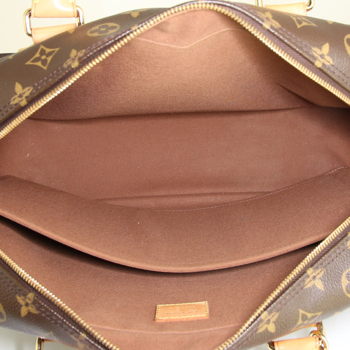 Borsa portadocumenti Louis Vuitton Icare in tela monogram marrone e pelle naturale - Detail D3