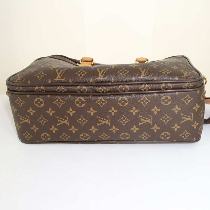 Porta-documentos Louis Vuitton Icare en lona Monogram marrón y cuero natural - Detail D5
