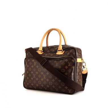 Porta-documentos Louis Vuitton Icare en lona Monogram marrón y cuero natural