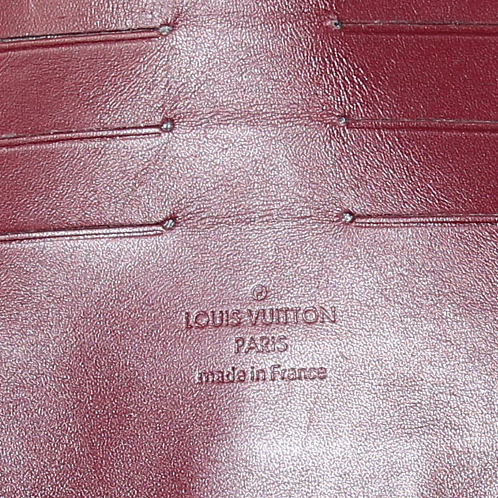 Pochette Louis Vuitton Sunset Boulevard in pelle verniciata monogram bordeaux - Detail D3