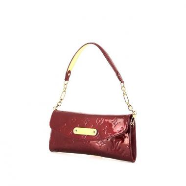 Pochette Louis Vuitton Sunset Boulevard in pelle verniciata monogram bordeaux
