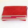 Fendi handbag in red and pink suede - Detail D4 thumbnail