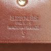 Hermes Herbag handbag in brown canvas and brown Brulé leather - Detail D4 thumbnail