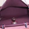 Hermes Herbag bag in purple leather and purple canvas - Detail D2 thumbnail