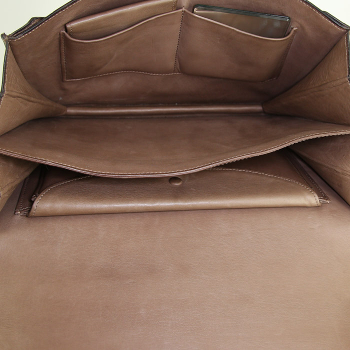 Sac à main Hermès Vintage en autruche gold - Detail D2