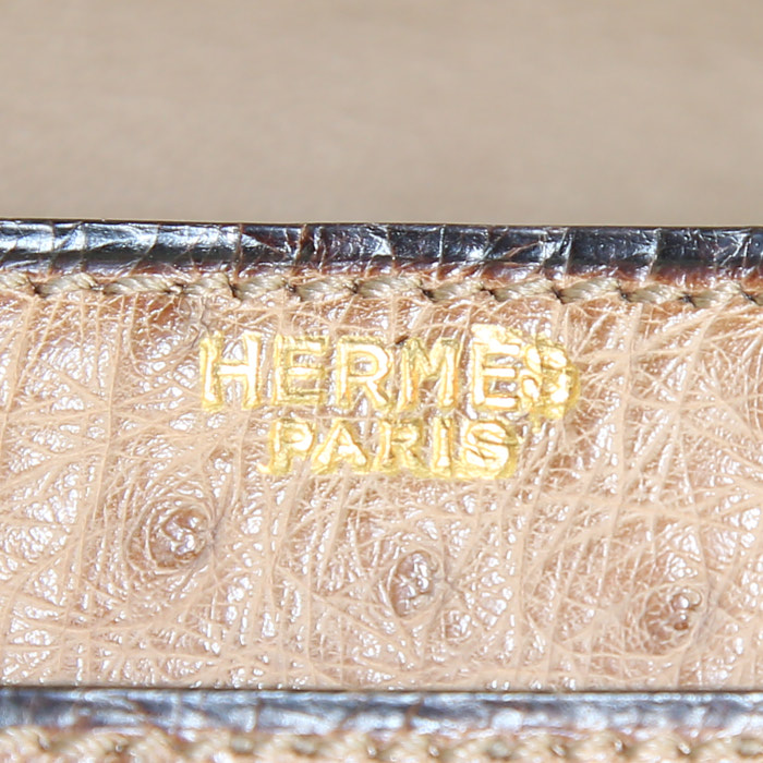 Borsa Hermès Vintage in struzzo gold - Detail D3