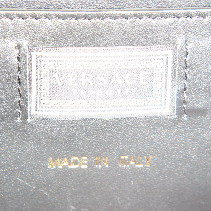 Versace Icone shoulder bag in white, blue, green and red leather and black leather - Detail D3