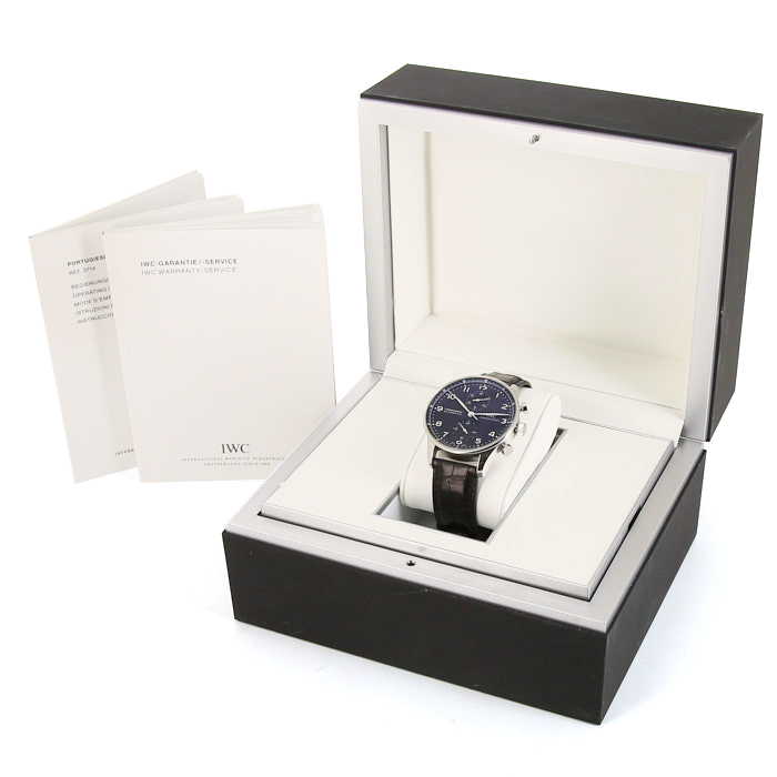 IWC Portuguese-Chronograph watch in stainless steel Ref: 3714 Circa 2010 - Detail D2
