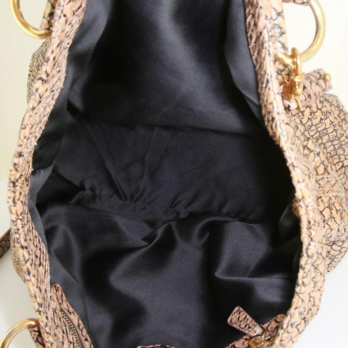 Miu Miu shopping bag in beige python - Detail D3
