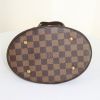 Louis Vuitton Bucket shopping bag in ebene damier canvas and brown leather - Detail D4 thumbnail