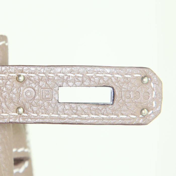 Borsa Hermes Kelly 35 cm in pelle togo etoupe - Detail D5