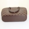 Borsa Louis Vuitton Sarria in tela a scacchi marrone e pelle marrone - Detail D4 thumbnail