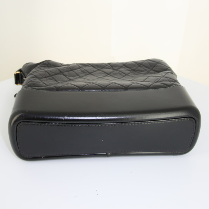 Chanel Gabrielle  large model shoulder bag in black quilted leather - Detail D5