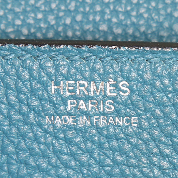 Hermes Birkin 30 cm handbag in blue Cobalt togo leather - Detail D3