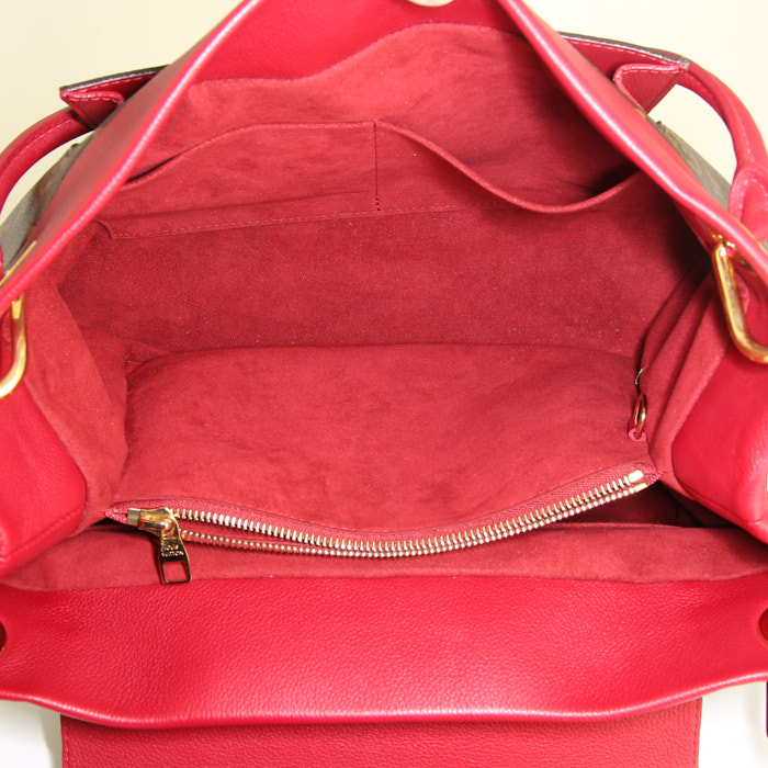 Louis Vuitton Olympe shoulder bag in monogram canvas and red leather - Detail D2
