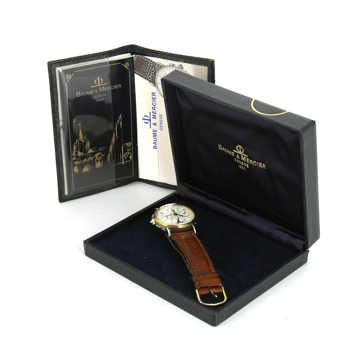 Montre Baume 
Mercier en plaqué or et acier Ref :  6102.099 Vers  1988 - Detail D2