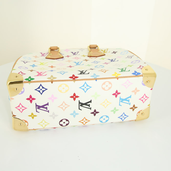 Sac Louis Vuitton en toile monogram multicolore et cuir naturel - Detail D4