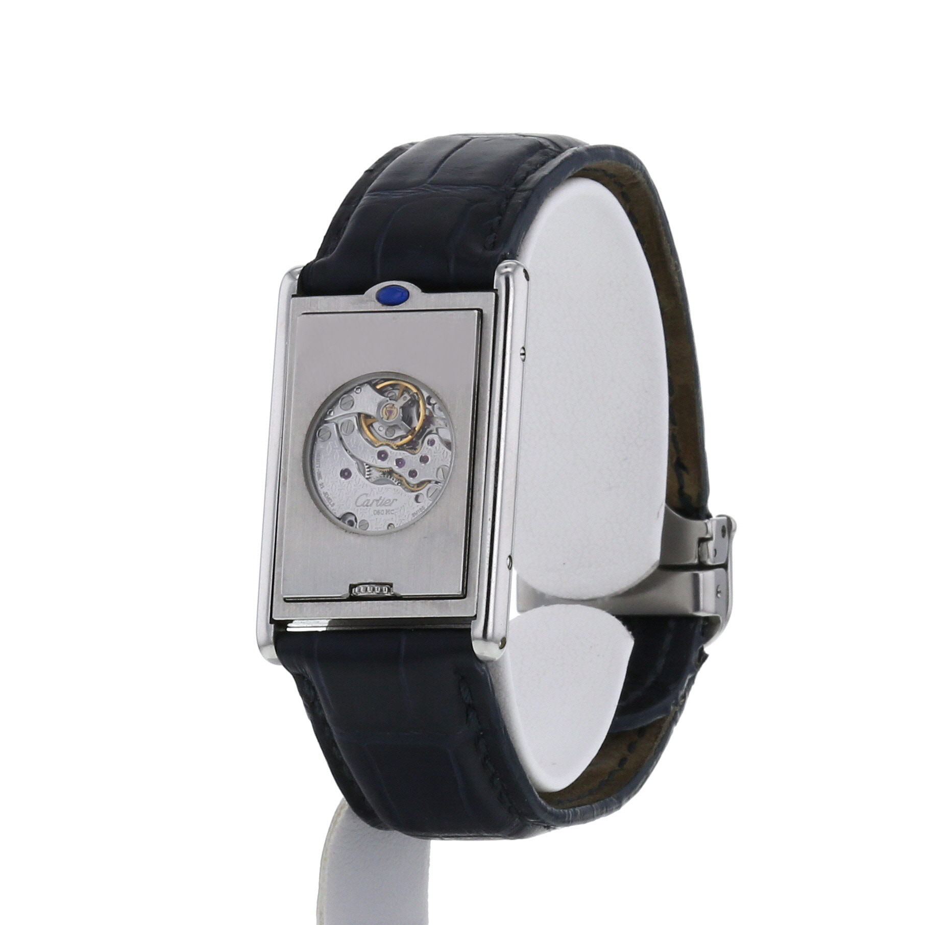 Montre Cartier Tank Basculante en acier Ref : 2390 Vers 1990 - Detail D3