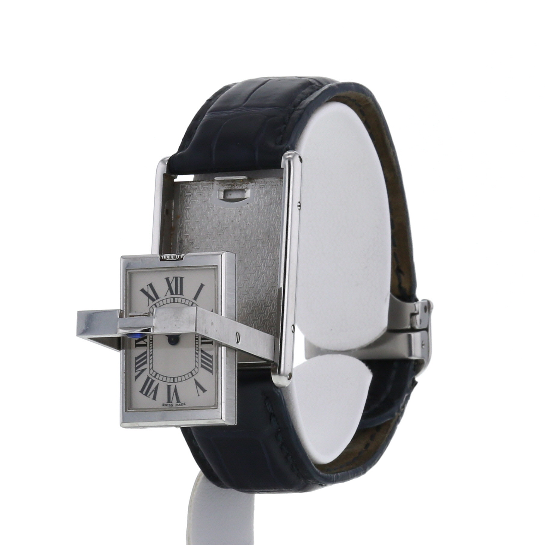Montre Cartier Tank Basculante en acier Ref : 2390 Vers 1990 - Detail D4