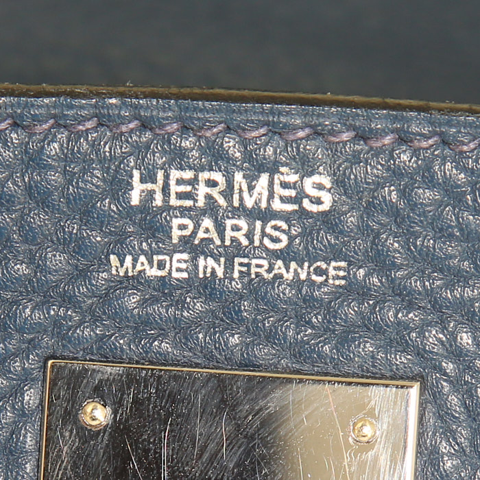 Borsa Hermes Kelly 32 cm in pelle togo blu indaco - Detail D4