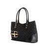 Shopping bag Gucci in tela siglata nera e pelle nera - 00pp thumbnail