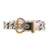 Flexible Hermès Boucle Sellier large model bracelet in silver and yellow gold - 00pp thumbnail