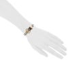 Bracelet souple Hermès Boucle Sellier grand modèle en argent et or jaune - Detail D1 thumbnail