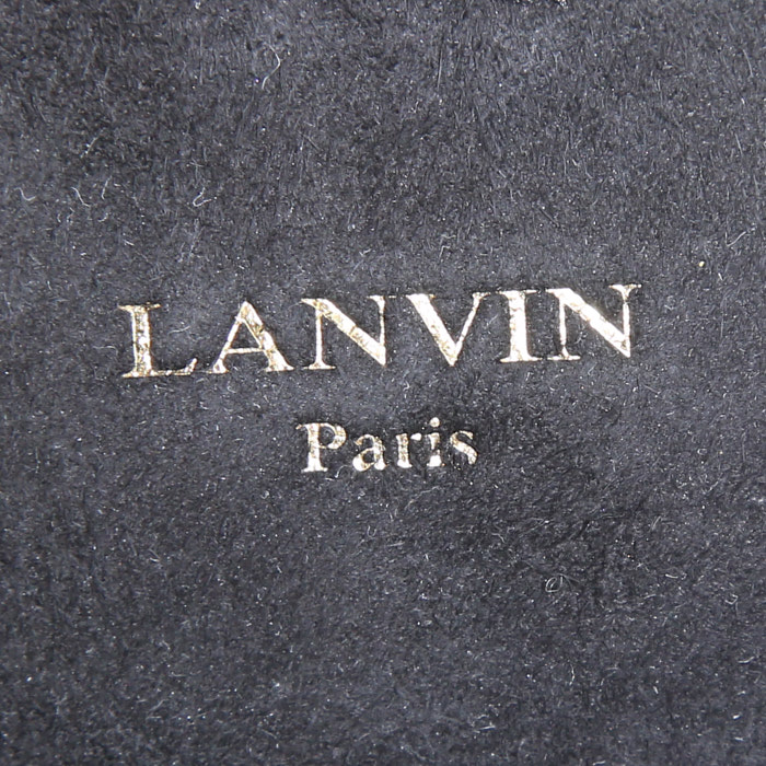 Bolso bandolera Lanvin pequeño en terciopelo negro y cuero negro - Detail D3