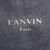 Lanvin small shoulder bag in black velvet and black leather - Detail D3 thumbnail