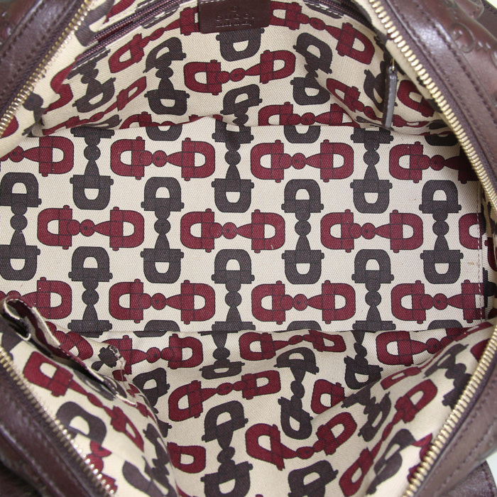 Borsa Gucci in pelle marrone - Detail D2
