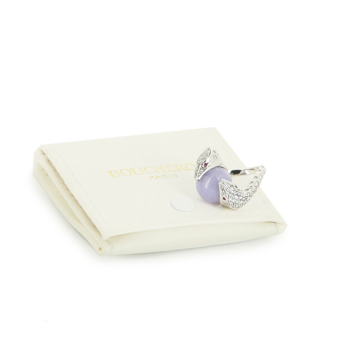 Boucheron Trouble ring in white gold,  diamonds and jade - Detail D2